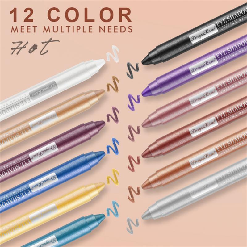 12 Colors Eyeshadow Pencil Set - Waterproof & Long-Lasting | Zara Hannah