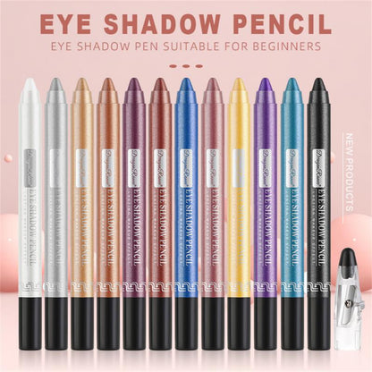 12 Colors Eyeshadow Pencil Set - Waterproof & Long-Lasting | Zara Hannah