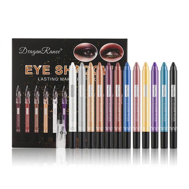 12 Colors Eyeshadow Pencil Set - Waterproof & Long-Lasting | Zara Hannah