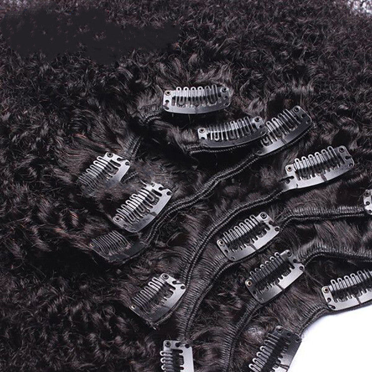 8 Piece Set Of African Spring Curly Human Hair Clip Ins