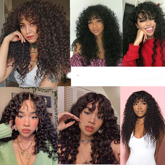 Curved Bangs Brazil Hair Wave Wig