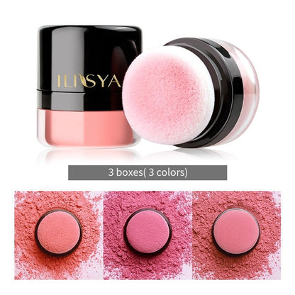 Coral Red/Soft Peach/Peach Pollen Blush Powder Set