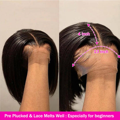 13x4 Lace Frontal Bob Straight Brazilian Human Hair