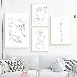 Chic Feminine Canvas Simple Wall Art Home Decor