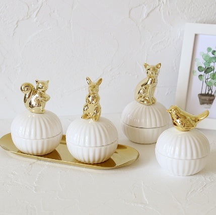 Animal Figurine Jewelry Box for Home Decor