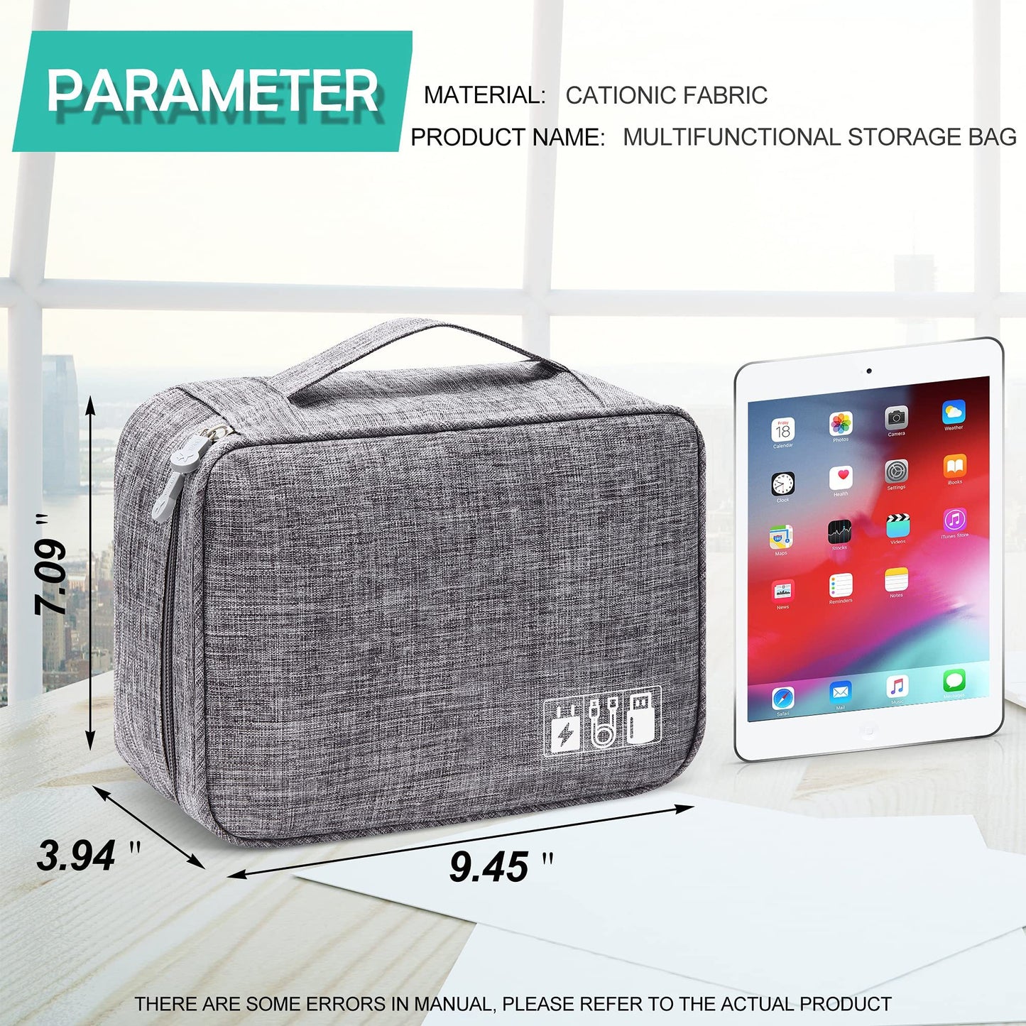 Portable Electronics & Cable Organizer Waterproof Bag