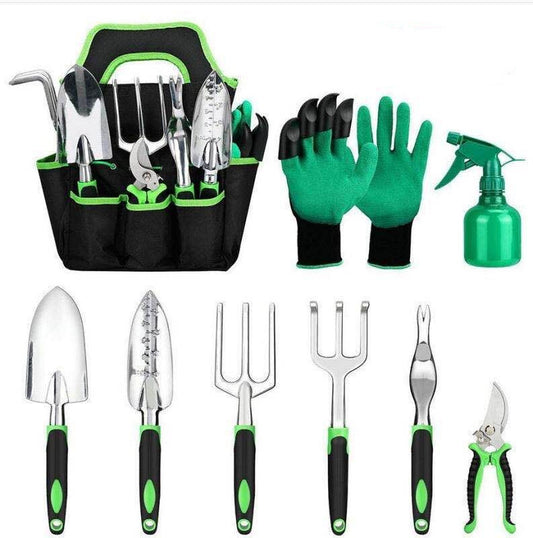 9-Piece Aluminum Garden Tools Set with Silicone Handles