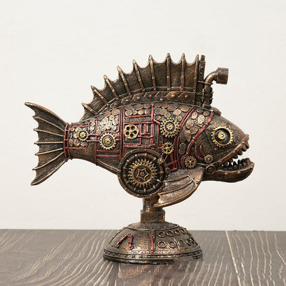 Retro Steampunk Style Black Whale Antique Copper Home Decor