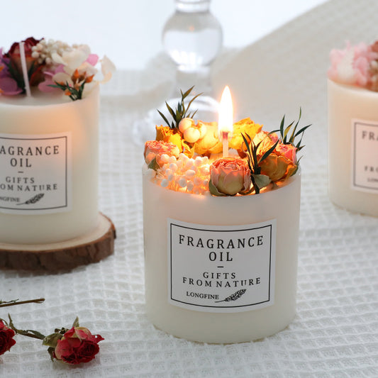 Dried Flowers Home Decor Romantic Candles